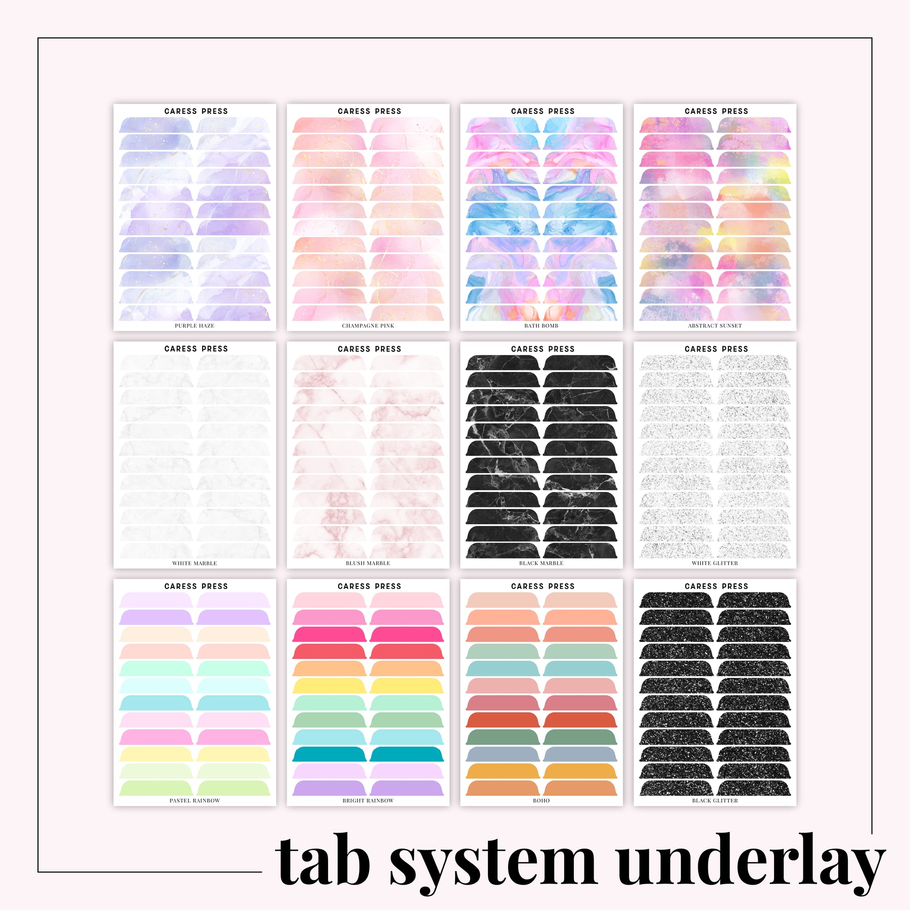 Acrylic Tab Text Clear Divider Tabs Labels 1805– Planner Press